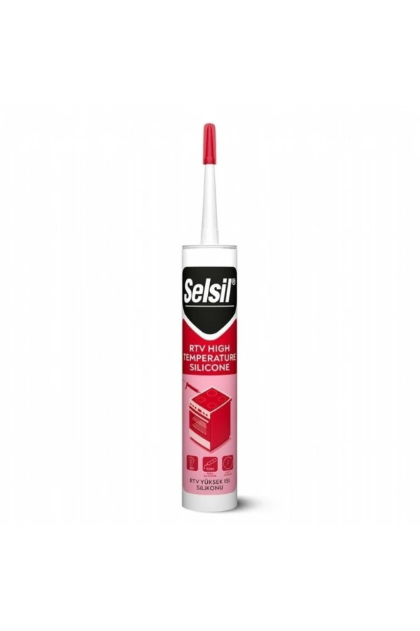 Selsil Rtv Yüksek Isı Silikonu Kırmızı 280 Ml