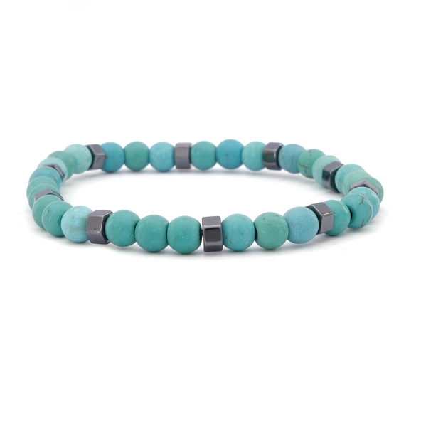Turkuaz Doğal Taş Erkek Bileklik EBLK-498 ürün görseli
