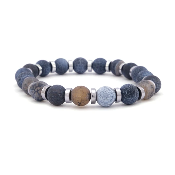 Antrasit Doğal Taş Erkek Bileklik EBLK-499