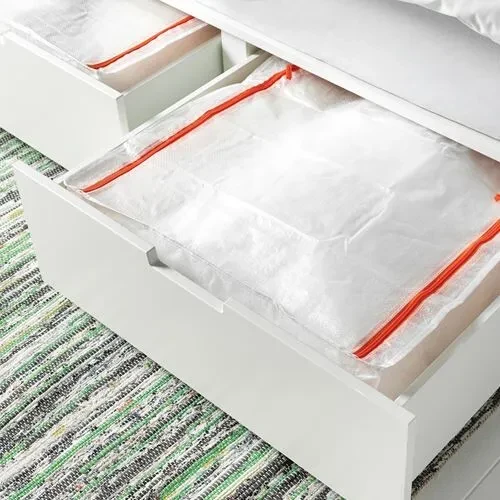 IKEA Parkla Hurç Beyaz Turuncu 55x49x19 cm Saklama Kutusu - Resim 2