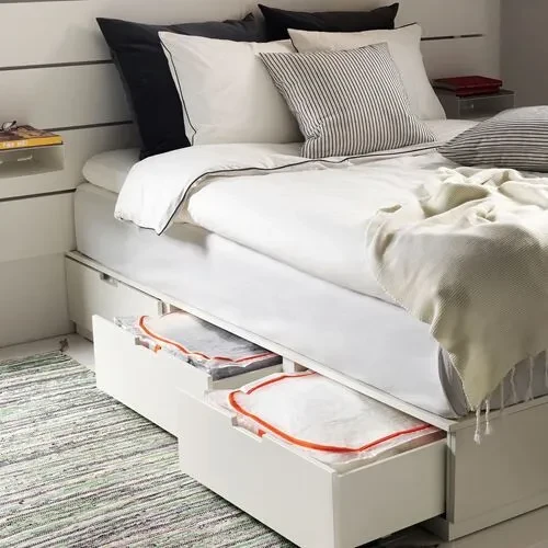 IKEA Parkla Hurç Beyaz Turuncu 55x49x19 cm Saklama Kutusu - Resim 3