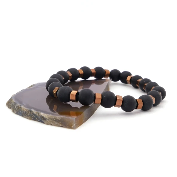 Kaplangözü Hematit Doğal Taş Erkek Bileklik EBLK-502 - 3