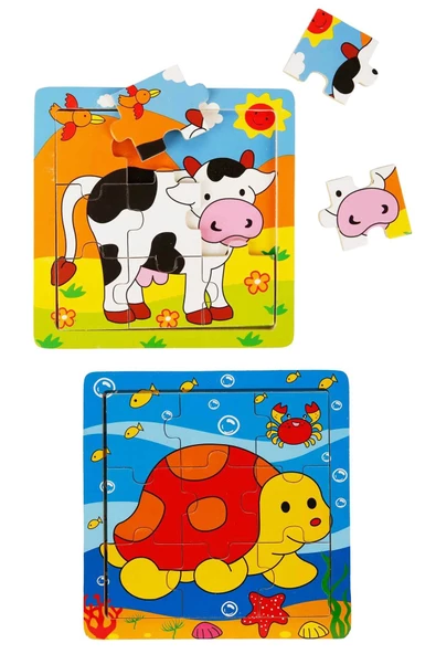 Minik Eller için Büyük Eğlence: 9 Parça Ahşap Mini Puzzle - 3