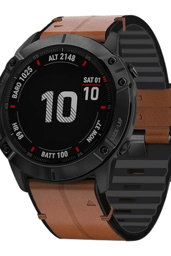 Garmin Tactix Delta ile Uyumlu Quick Fit Özellikli Deri Kordon