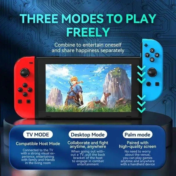 Nintendo Switch/Switch Oled Yüksek Kapasite Titreşimli RGB Işıklı Joy-Con Oyun Kolu - 9