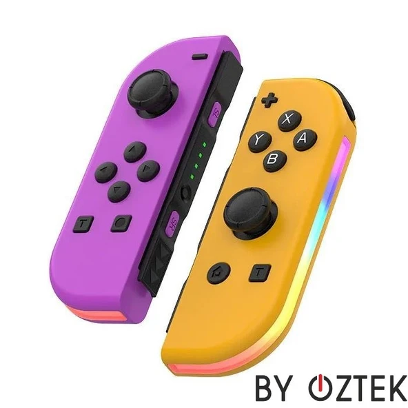 Nintendo Switch/Switch Oled Yüksek Kapasite Titreşimli RGB Işıklı Joy-Con Oyun Kolu - 4