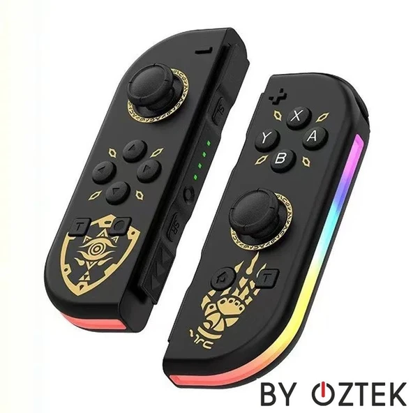 Nintendo Switch/Switch Oled Yüksek Kapasite Titreşimli RGB Işıklı Joy-Con Oyun Kolu - 3
