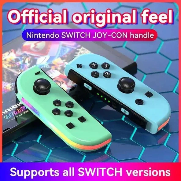 Nintendo Switch/Switch Oled Yüksek Kapasite Titreşimli RGB Işıklı Joy-Con Oyun Kolu - 7