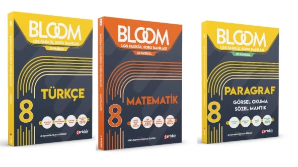 ARTIBİR YAYINLARI 8. Sınıf Bloom Türkçe + Matematik + Paragraf Görsel Okuma Sözel Mantık LGS Fasikül Soru Bankası (3 Kit ürün görseli