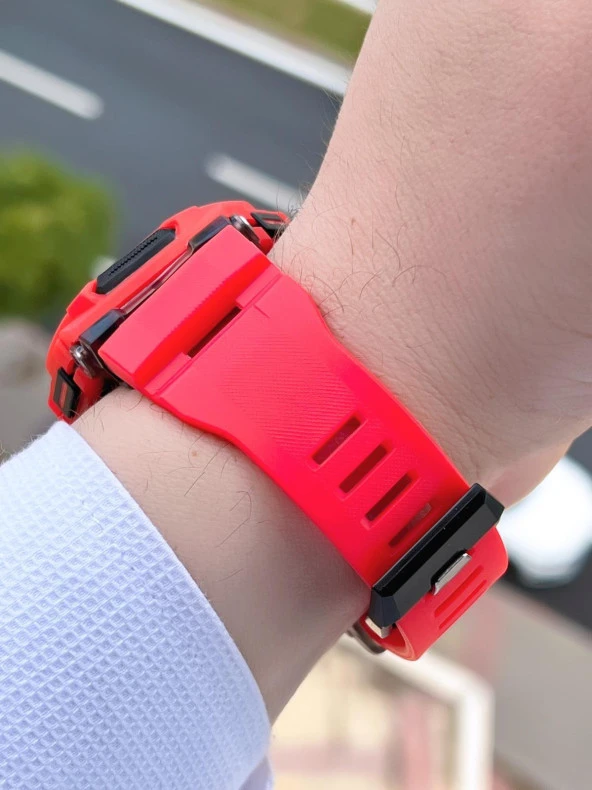 Joefox G-SHOCK Kasa Kırmızı/Siyah Digital 5 Atm Suya Dayanıklı 2 Yıl Garantili Spor Kol Saati J-GS01 - Resim 5