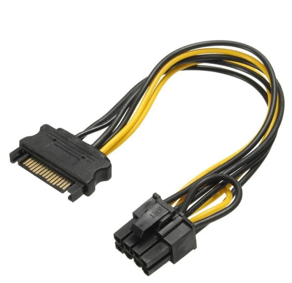 PrimeX PX-5062 Sata To 8 Pin Ekran Kartı Power Çevirici, 6+2 Pin 8Pin Ekran Kartı Kablo, Bakır 20Cm - 3