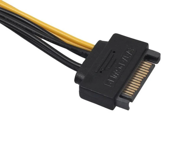 PrimeX PX-5062 Sata To 8 Pin Ekran Kartı Power Çevirici, 6+2 Pin 8Pin Ekran Kartı Kablo, Bakır 20Cm - 5