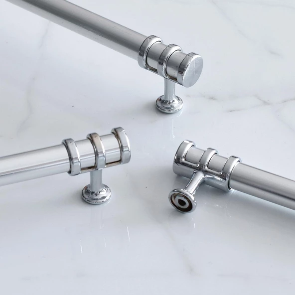 Yüzük Kulp 224 mm Krom Metal Mobilya Mutfak Çekmece Dolap Kapak Kulpları Dolabı Kulbu Kulpu 22.4 cm - 6