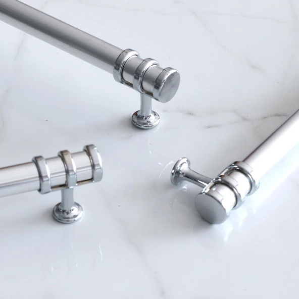 Yüzük Kulp 224 mm Krom Metal Mobilya Mutfak Çekmece Dolap Kapak Kulpları Dolabı Kulbu Kulpu 22.4 cm - 7