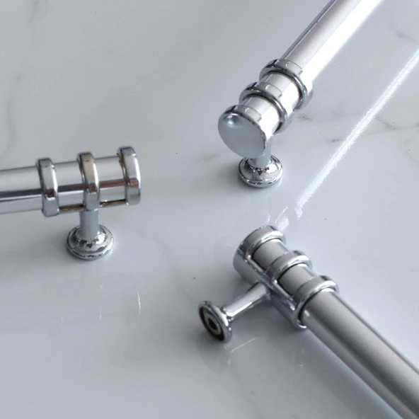 Yüzük Kulp 224 mm Krom Metal Mobilya Mutfak Çekmece Dolap Kapak Kulpları Dolabı Kulbu Kulpu 22.4 cm - 5