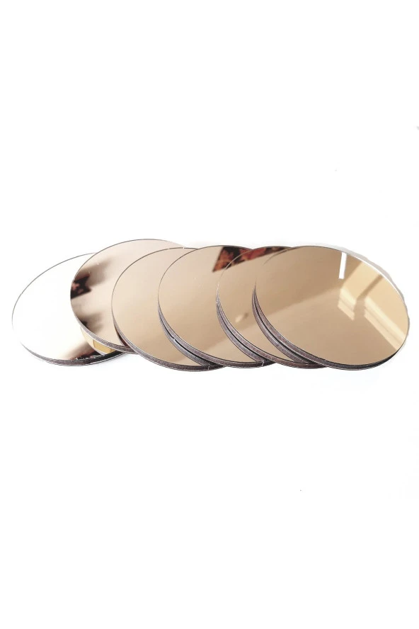 KEMSON Ikea Tarzı Gümüş Pleksi Bardak Altlığı 6'lı Set 8cm - 3