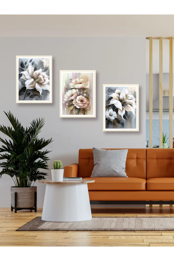 YALOVA SHOP Dekoratif Yağlıboya 3 lü Tablo Seti 50 x 70 cm - Resim 2