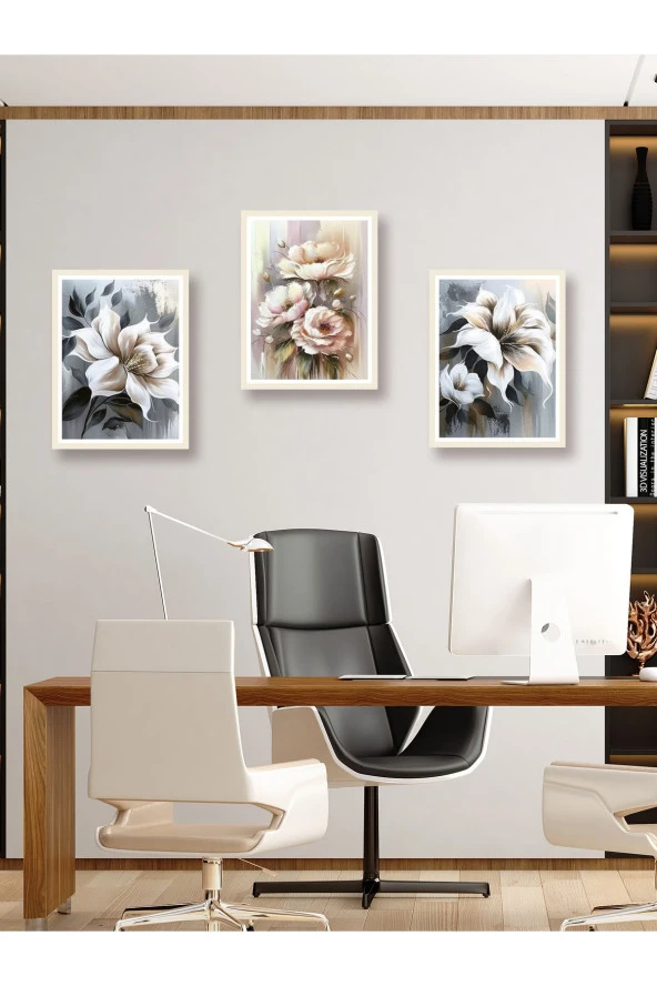 YALOVA SHOP Dekoratif Yağlıboya 3 lü Tablo Seti 50 x 70 cm - Resim 3