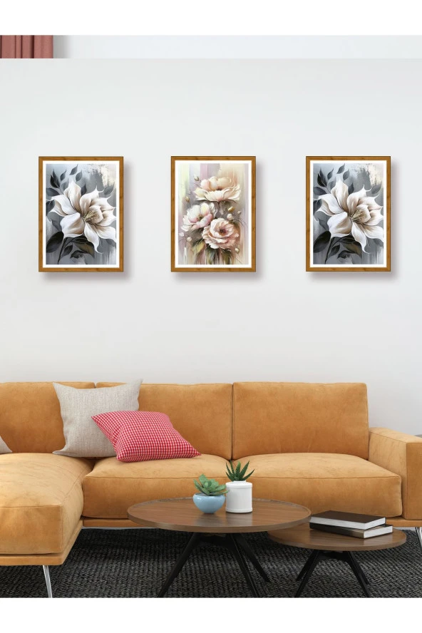 YALOVA SHOP Dekoratif Yağlıboya 3 lü Tablo Seti 50 x 70 cm - Resim 3