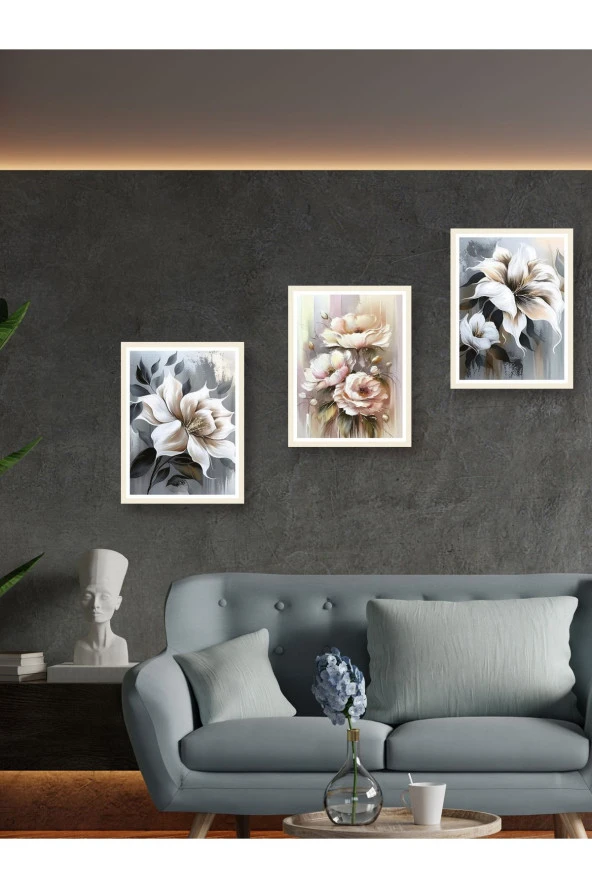 YALOVA SHOP Dekoratif Yağlıboya 3 lü Tablo Seti 50 x 70 cm ürün görseli 1