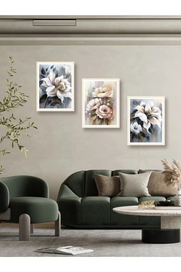 YALOVA SHOP Dekoratif Yağlıboya 3 lü Tablo Seti 50 x 70 cm - Resim 4