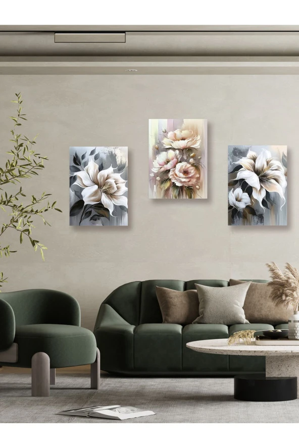 YALOVA SHOP Dekoratif Yağlıboya 3 lü Tablo Seti 50 x 70 cm - Resim 2