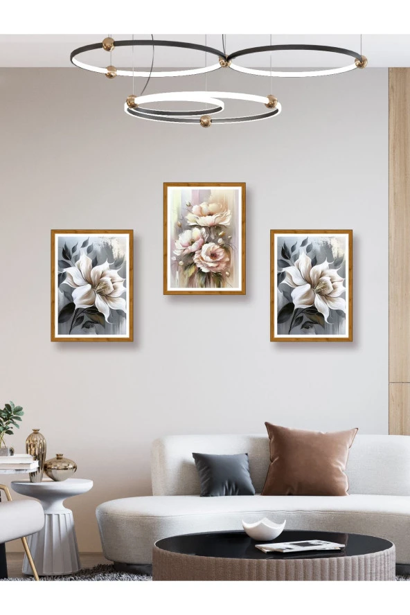 YALOVA SHOP Dekoratif Yağlıboya 3 lü Tablo Seti 50 x 70 cm - Resim 2