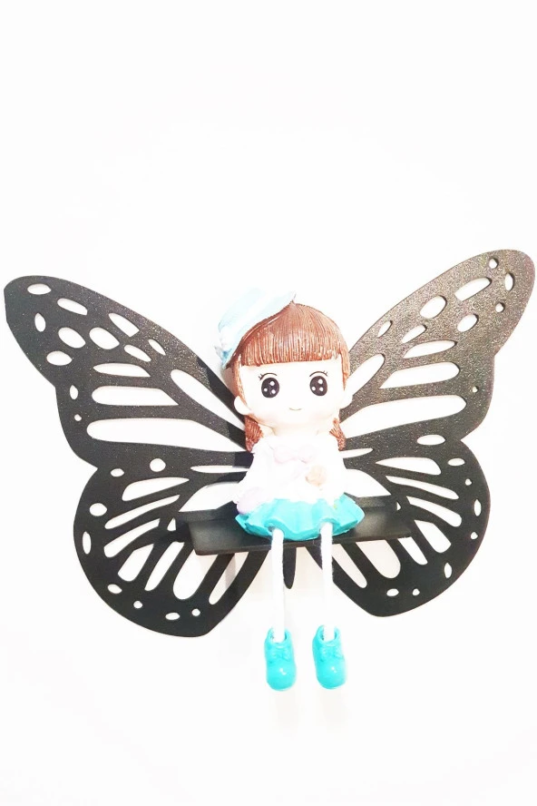 KEMSON Dekoratif Kelebek Figürlü Duvar Rafı Mumluk Bibloluk Lazer Kesim - Resim 4