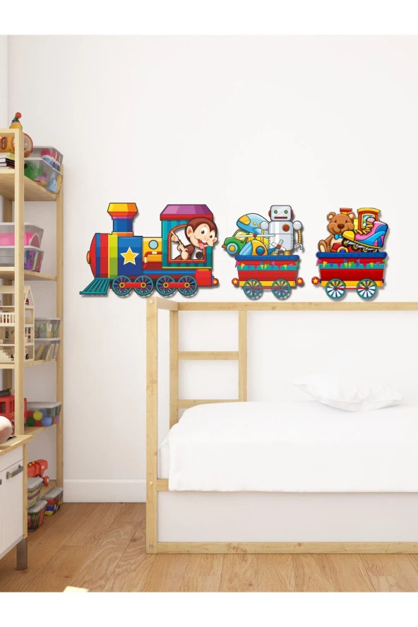 HYL Çocuk Odası Duvar Dekoru Tren Uv Baskı Mdf (sticker Değildir) - Resim 4