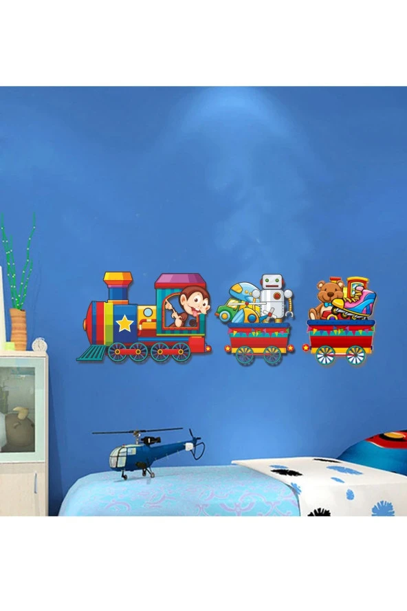 HYL Çocuk Odası Duvar Dekoru Tren Uv Baskı Mdf (sticker Değildir) - Resim 5