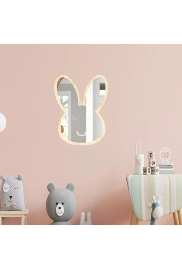 KEMSON Sevimli Tavşan Figürlü Dekoratif Ayna Güvenli Kırılmaz Ayna ürün görseli 1