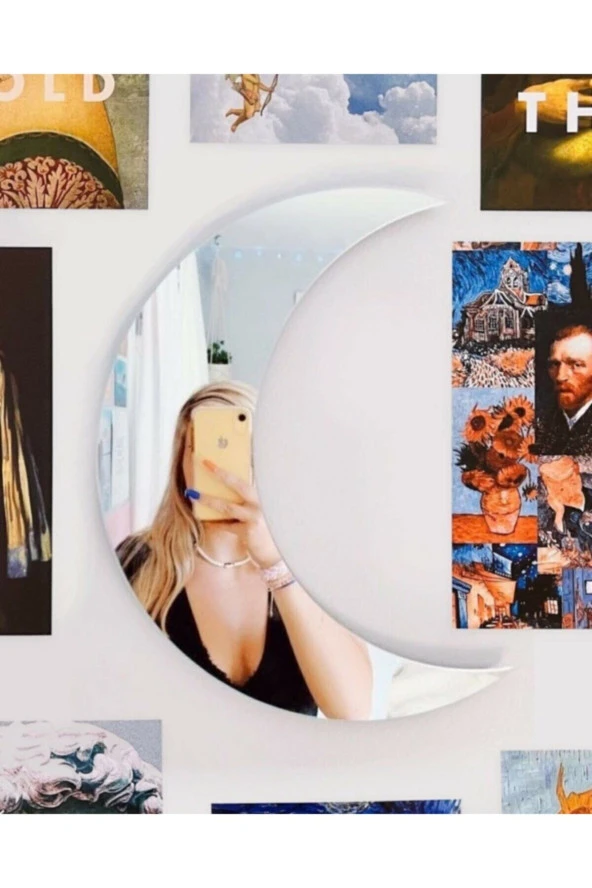 KEMSON Ay Figürlü Dekoratif Ayna Güvenli Kırılmaz Ayna - Resim 2