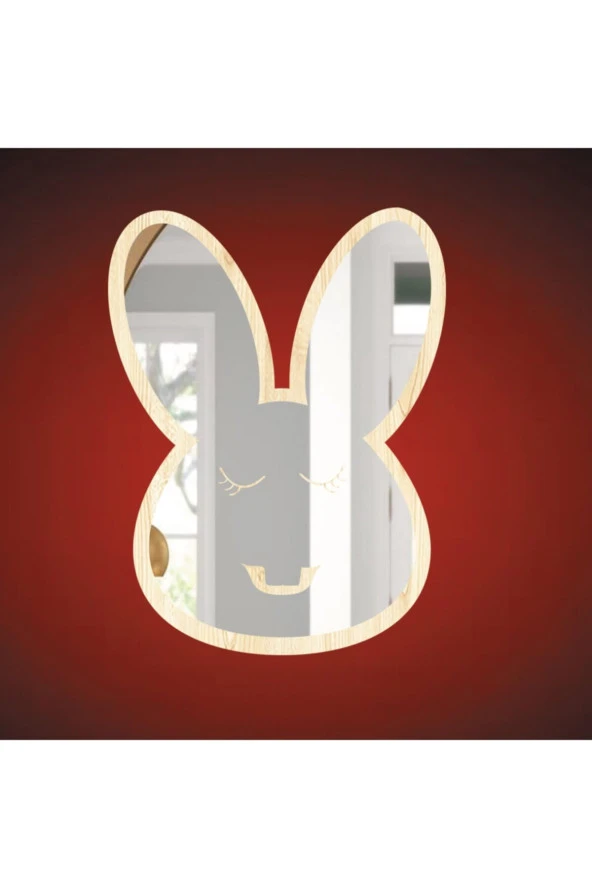 KEMSON Sevimli Tavşan Figürlü Dekoratif Ayna Güvenli Kırılmaz Ayna - Resim 2