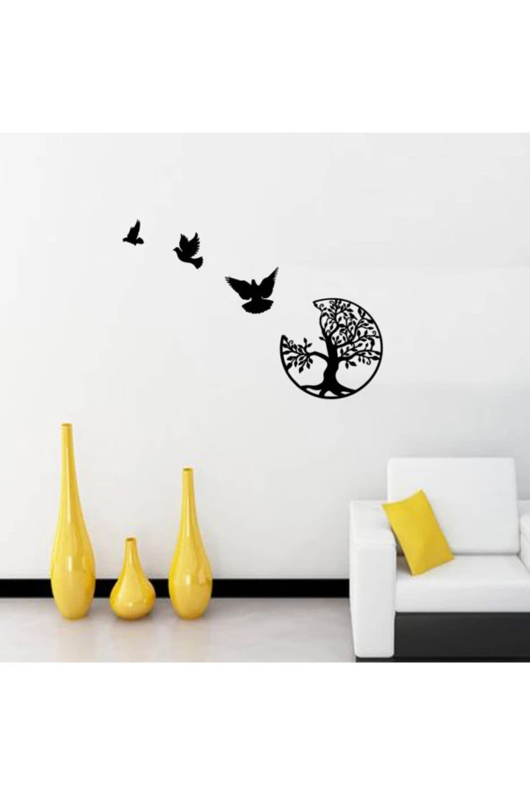 GİZEM SHOP Dekoratif Lazer Kesim Hayat Ağacı Indan Uçan Kuşlar Ençok Beğenilen Ürünler Den Biri - Resim 2