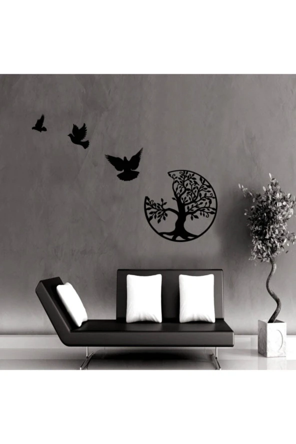 GİZEM SHOP Dekoratif Lazer Kesim Hayat Ağacı Indan Uçan Kuşlar Ençok Beğenilen Ürünler Den Biri - Resim 3