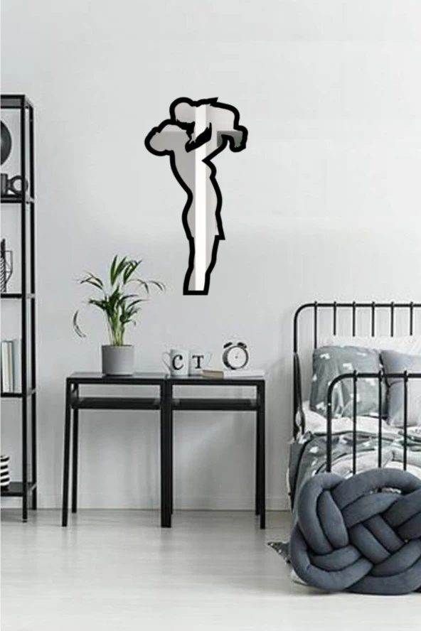 GİZEM SHOP Anne Bebek Figürlü Çocuk Odası Dekoratif Kırılmaz Pleksi Ayna Ayıcık - Resim 3