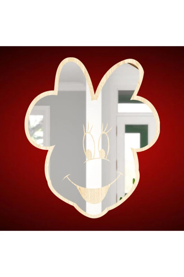 Odun Marketi Minnie Mause Figürlü Çocuk Odası Dekoratif Kırılmaz Pleksi Ayna Ayıcık - Resim 2