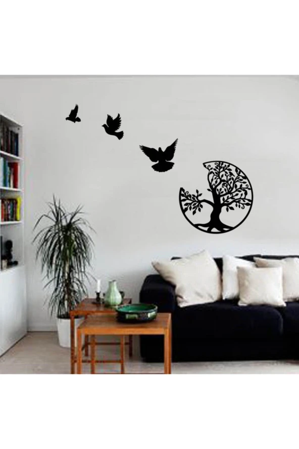 GİZEM SHOP Dekoratif Lazer Kesim Hayat Ağacı Indan Uçan Kuşlar Ençok Beğenilen Ürünler Den Biri - Resim 4