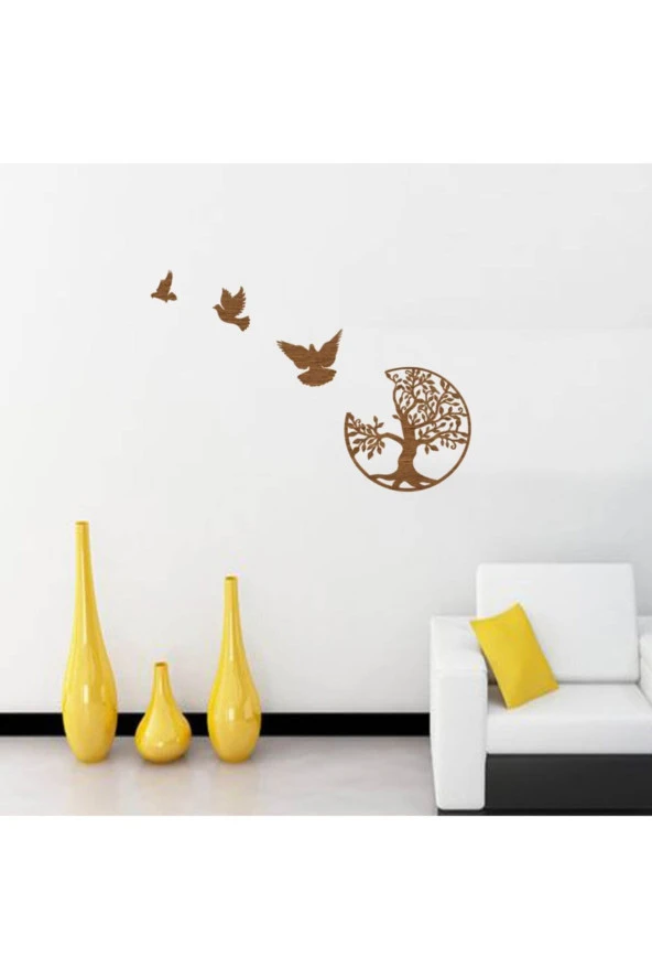 GİZEM SHOP Dekoratif Lazer Kesim Hayat Ağacı Indan Uçan Kuşlar Ençok Beğenilen Ürünler Den Biri - Resim 5