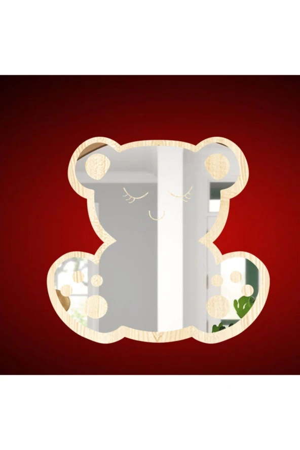 KEMSON Ayıcık Figürlü Dekoratif Ayna Güvenli Kırılmaz Ayna - 2