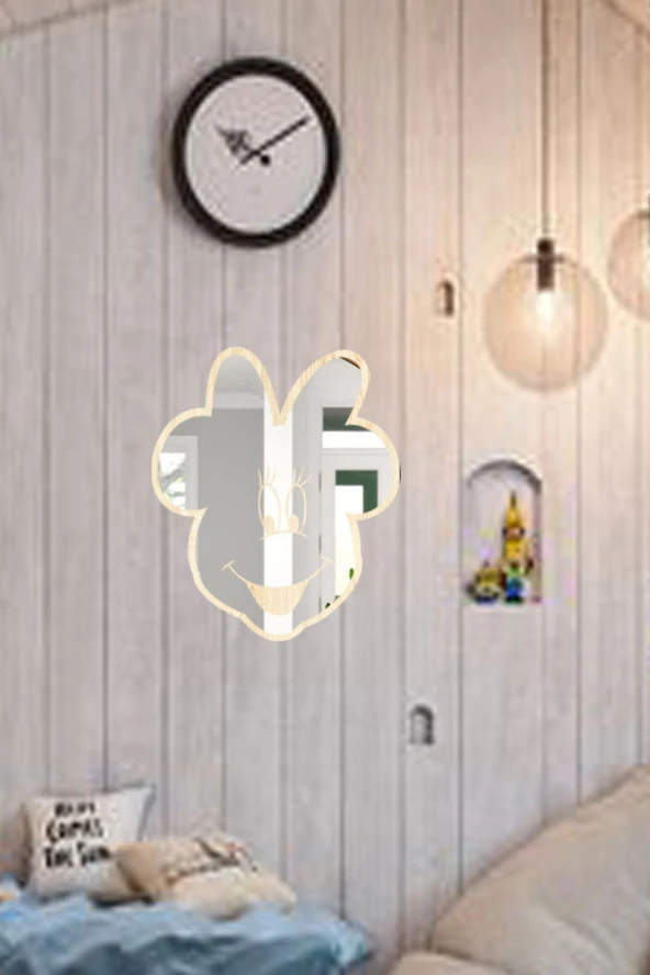 GİZEM SHOP Minnie Mause Figürlü Çocuk Odası Dekoratif Kırılmaz Pleksi Ayna Ayıcık - Resim 2