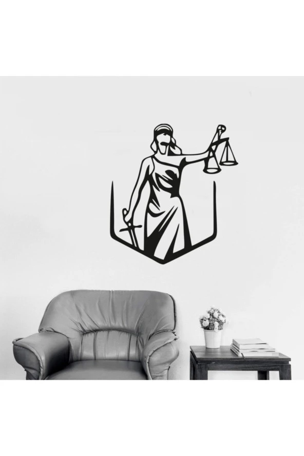 GİZEM SHOP Themis Adaletin Sembolü Hediyelik Duvar Tablosu Siyah - Resim 4