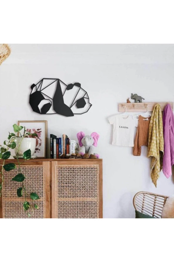HYL Sevimli Panda Lazer Kesim Duvar Tablosu - Resim 4
