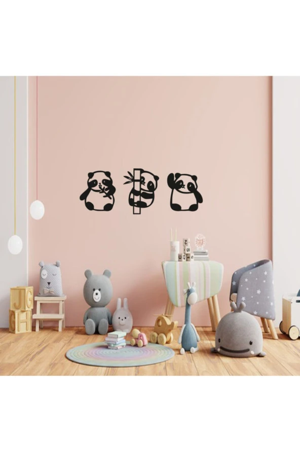 GİZEM SHOP Sevimli Pandalar Çocuk Odası Duvar Dekoru Mutfak ve Koridor İçin Muhteşem Tasarımlar ürün görseli 1