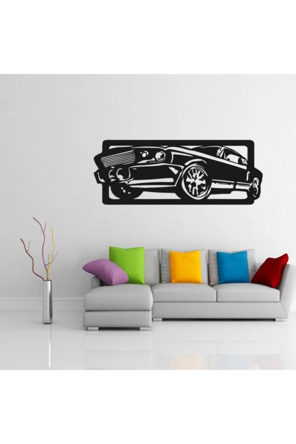 GİZEM SHOP Siyah Mustang Duvar Dekoru