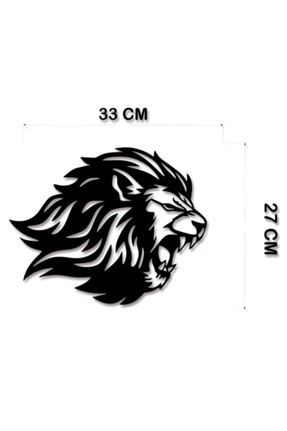 GİZEM SHOP Aslan Duvar Dekoru Duvar Süsü, Ahşap Lazer Kesim Dekoratif Tablo Siyah - Resim 6