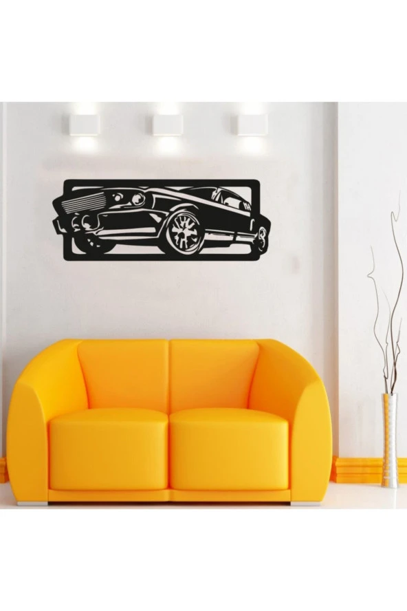 GİZEM SHOP Siyah Mustang Duvar Dekoru - Resim 5
