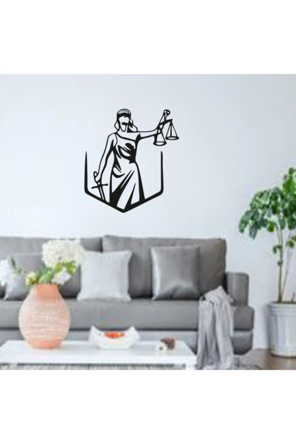 GİZEM SHOP Themis Adaletin Sembolü Hediyelik Duvar Tablosu Siyah - Resim 2