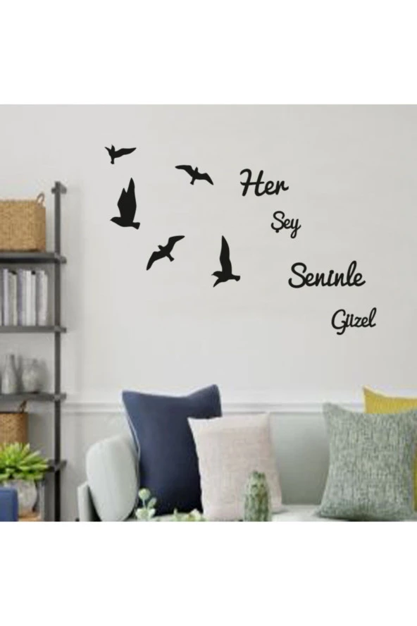HYL Her Şey Seninle Güzel Lazer Kesim Duvar Dekoru - Resim 2