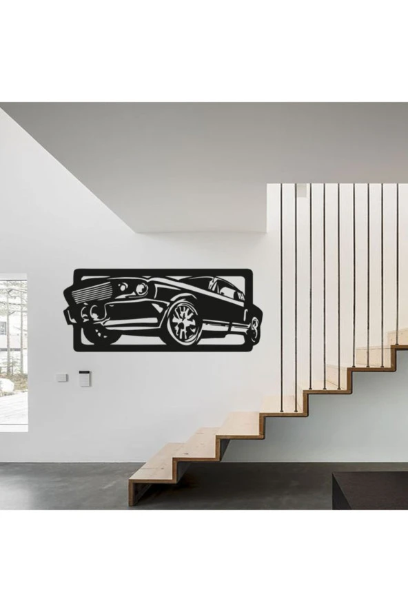 GİZEM SHOP Siyah Mustang Duvar Dekoru - Resim 2